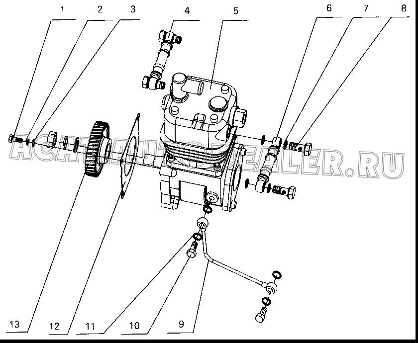 Air compressor water return pipe 231-3509028 для Yuchai YC4112ZQ