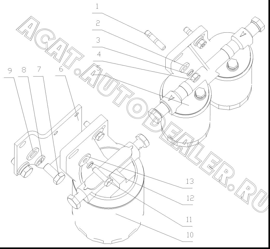 Топливный фильтр 630-1105010 для Yuchai YC6108G