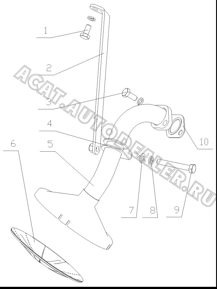 Сварной узел масловсасывающей трубы 1640H-1010120 для Yuchai YC6108G