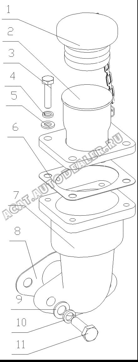 Узел крышки маслогорловины 630-1003100A для Yuchai YC6108G