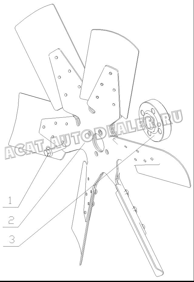 Вентилятор 398-1308010A для Yuchai YC6108G