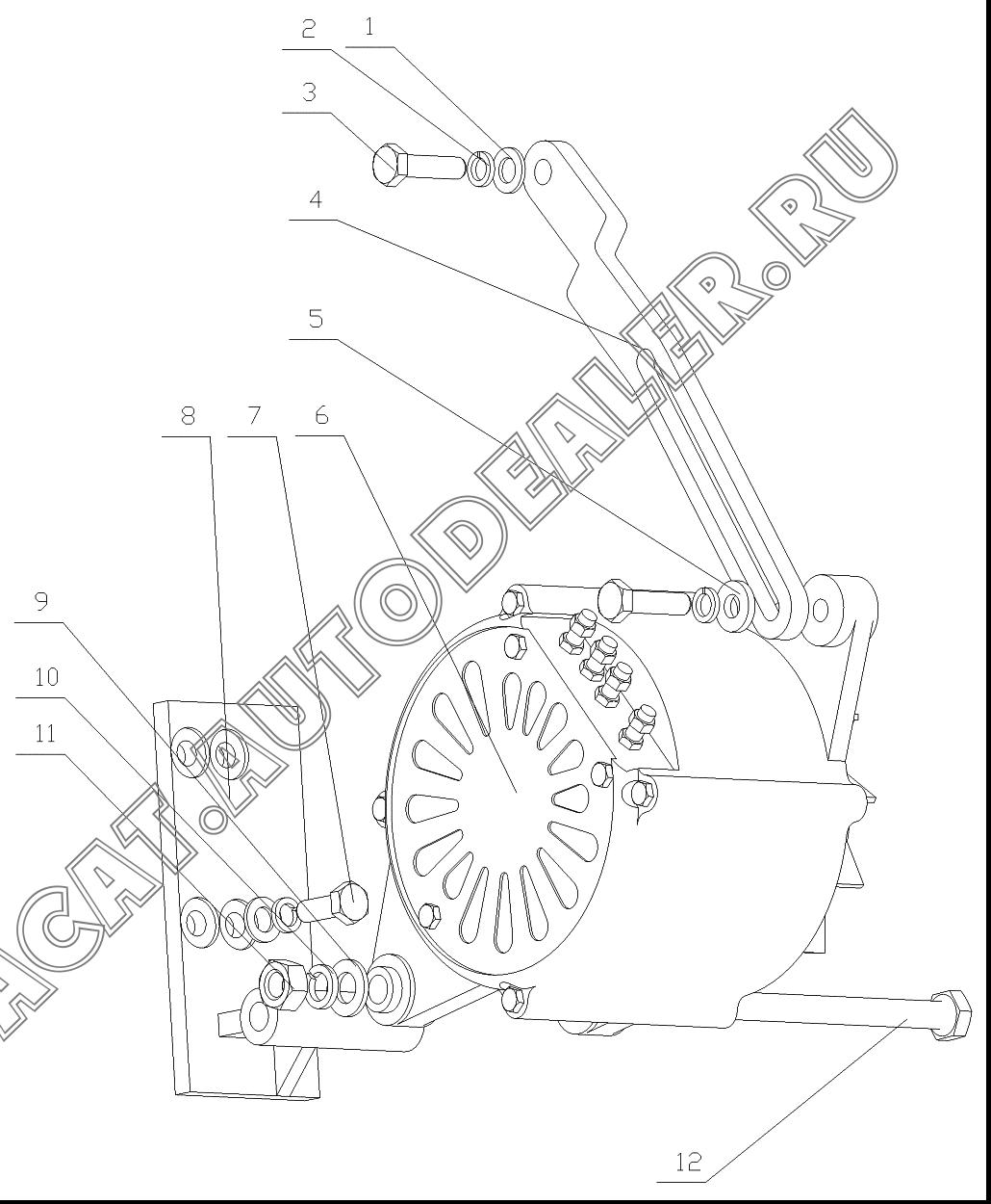 Установочная планка генератора 6QA6-3701032 для Yuchai YC6108G